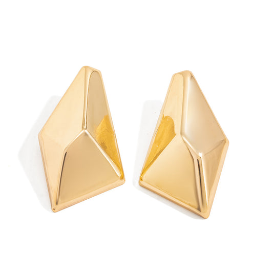 Planderful Vienna Verve Geometric Pleated Stud Earrings For Women Statement Jewelry