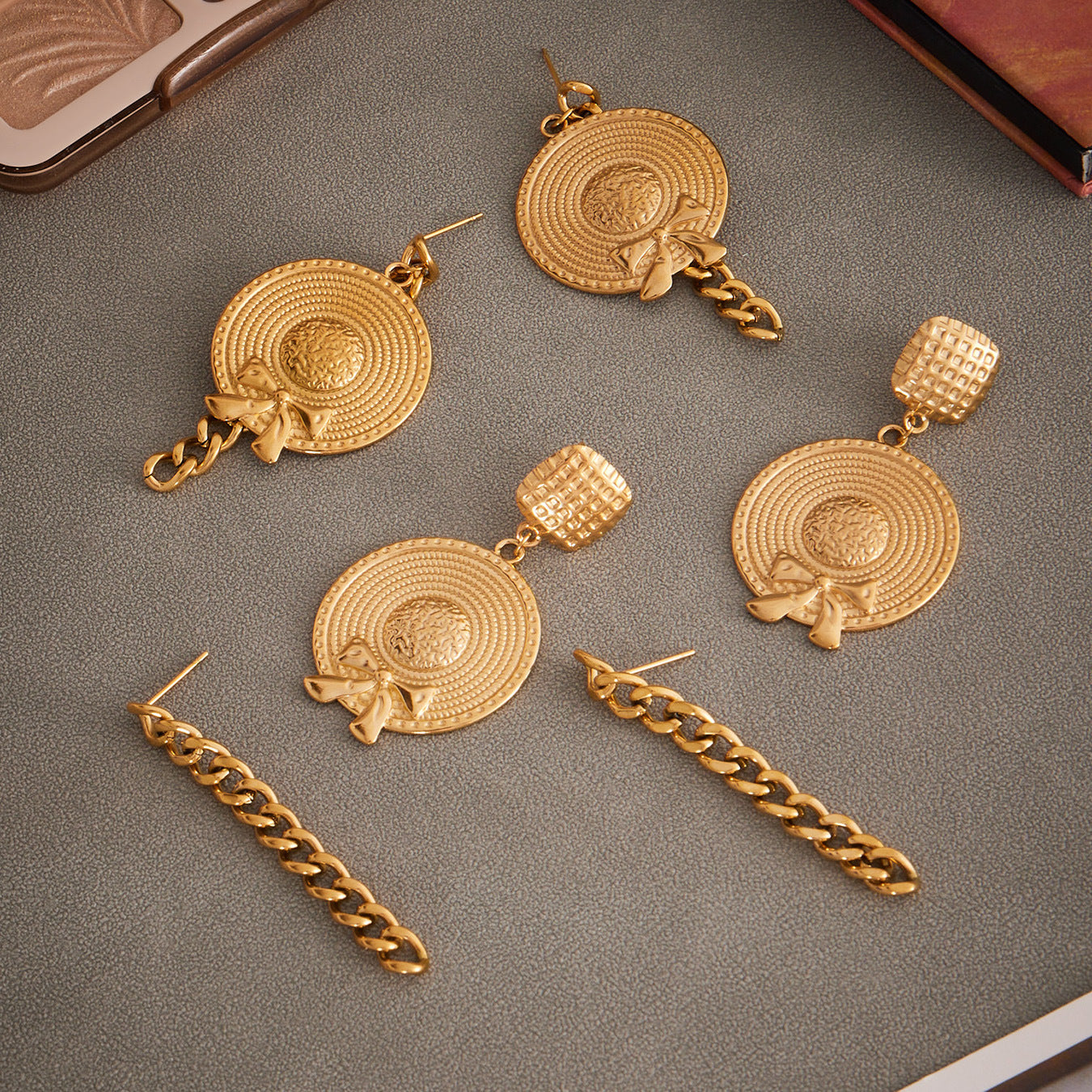 Planderful Eco Friendly Bow Top Hat Fringed Earrings