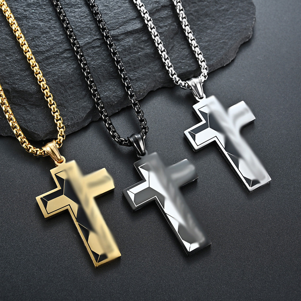 Two-Tone Cross Pendant Necklace