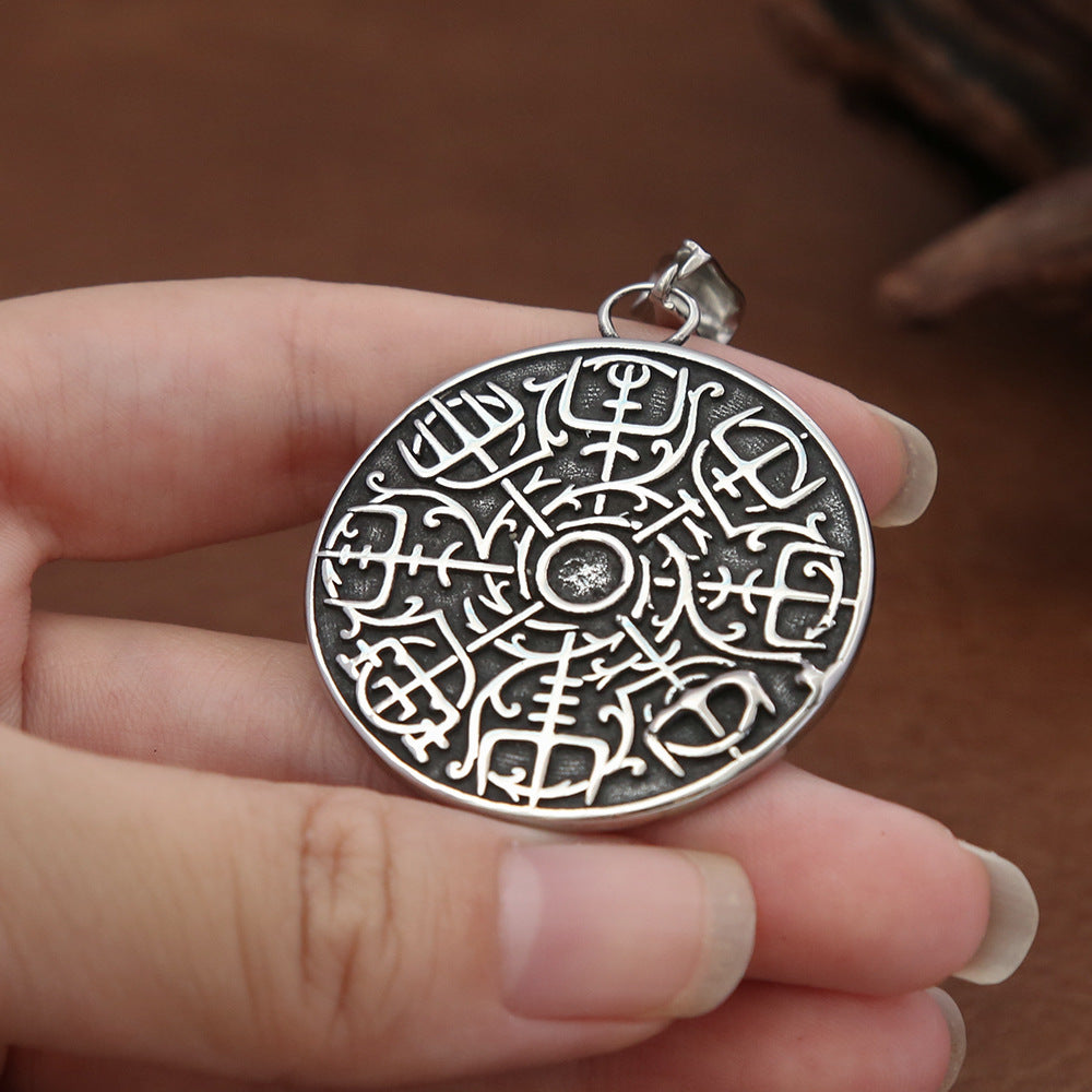 Viking Compass Stainless Steel Necklace for Men Wholesale