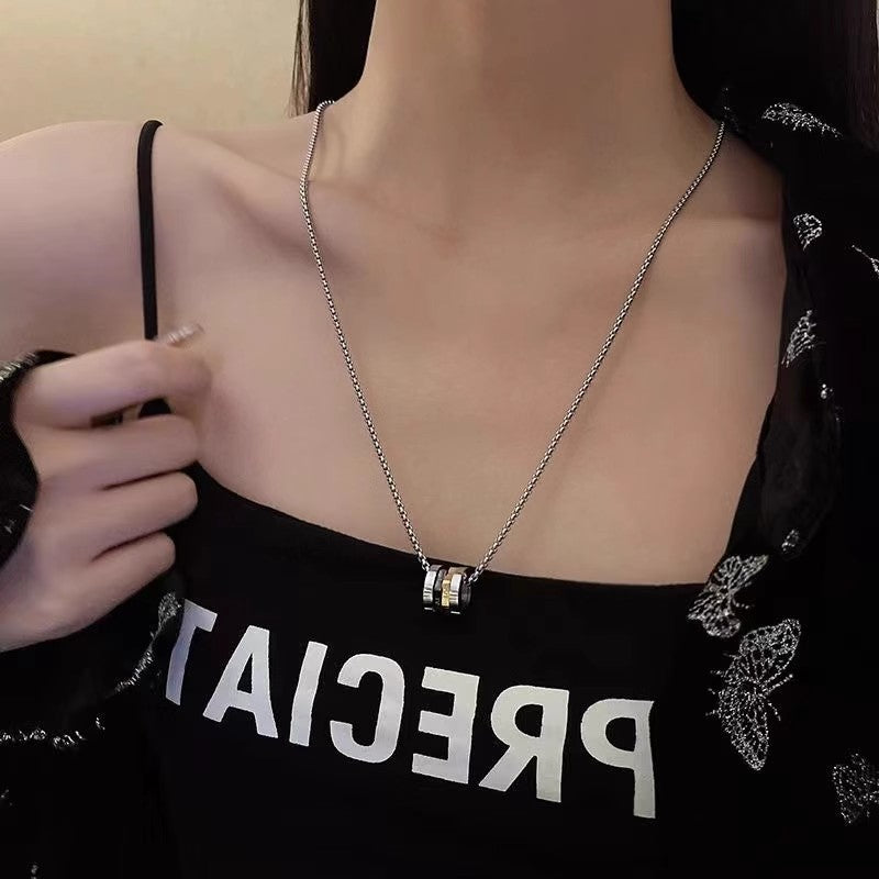 Planderful Jewelry Mens Steel Necklace With Roman Numeral Pendant Everyday Genie Collection