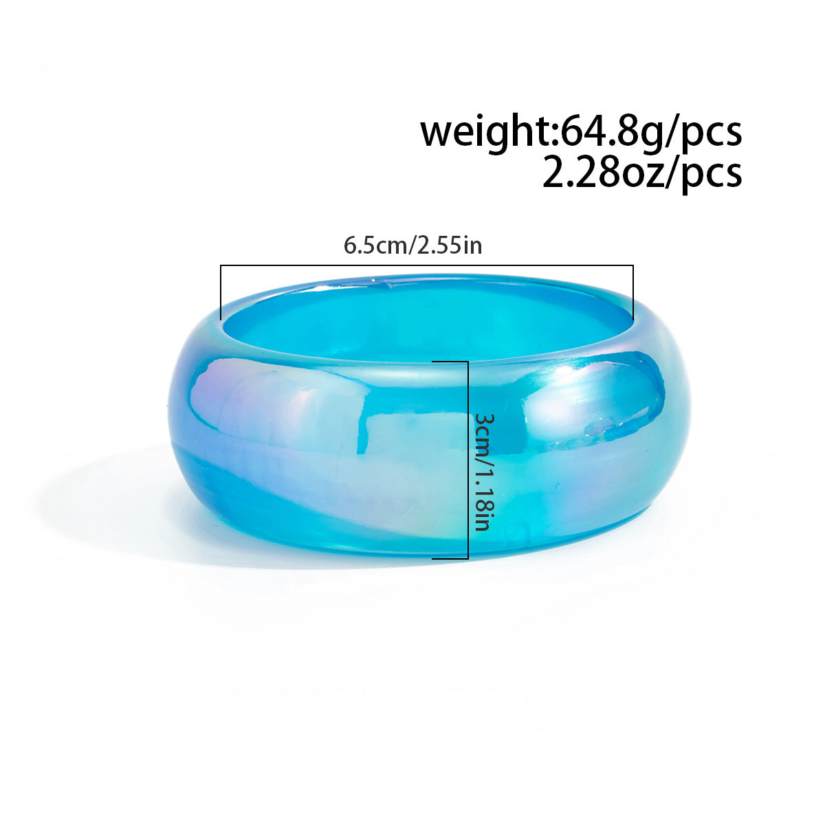 Planderful Vienna Verve Pearlescent Resin Bracelet for Trendsetters Wide Geometric Statement Jewelry