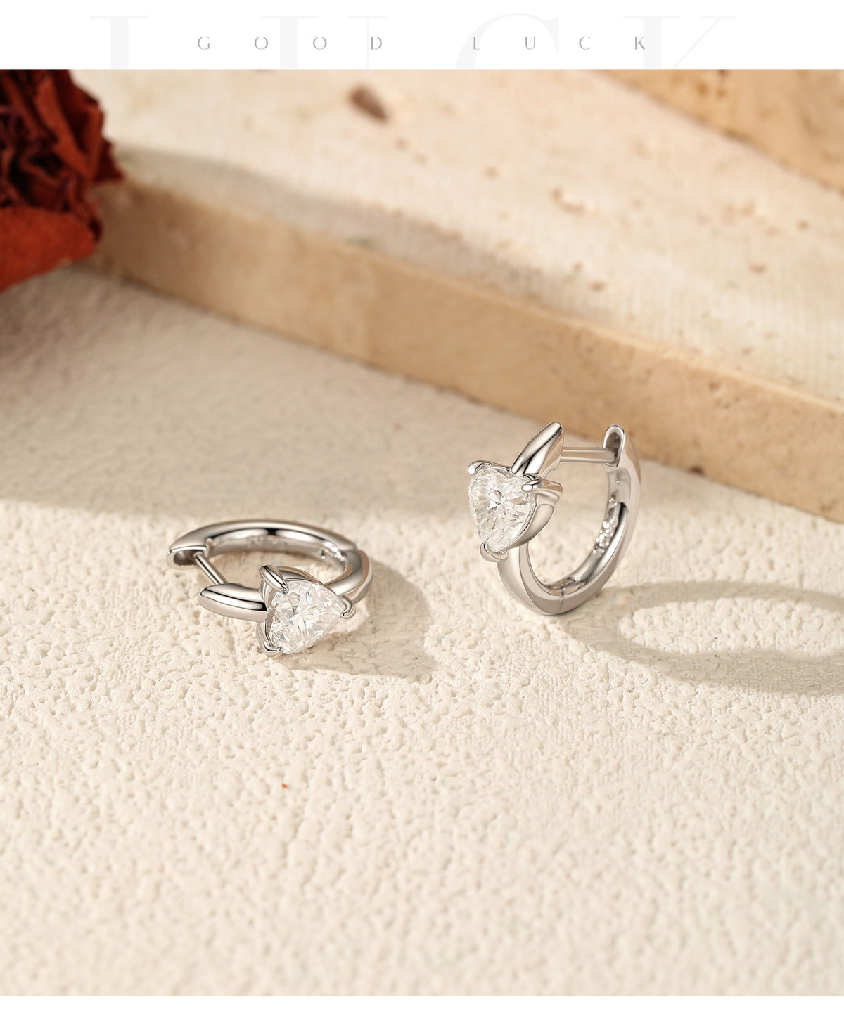 925 Sterling Silver Geometric Moissanite Hoop Earrings