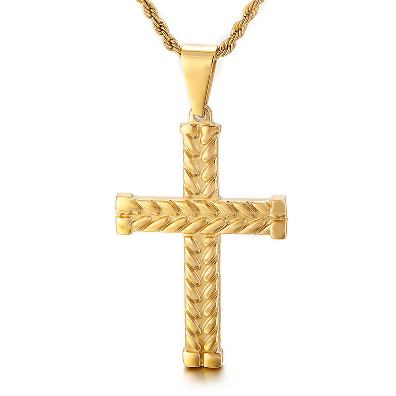 Bold Cross Titanium Steel Pendant - Bold and Stylish Men's Jewelry Piece