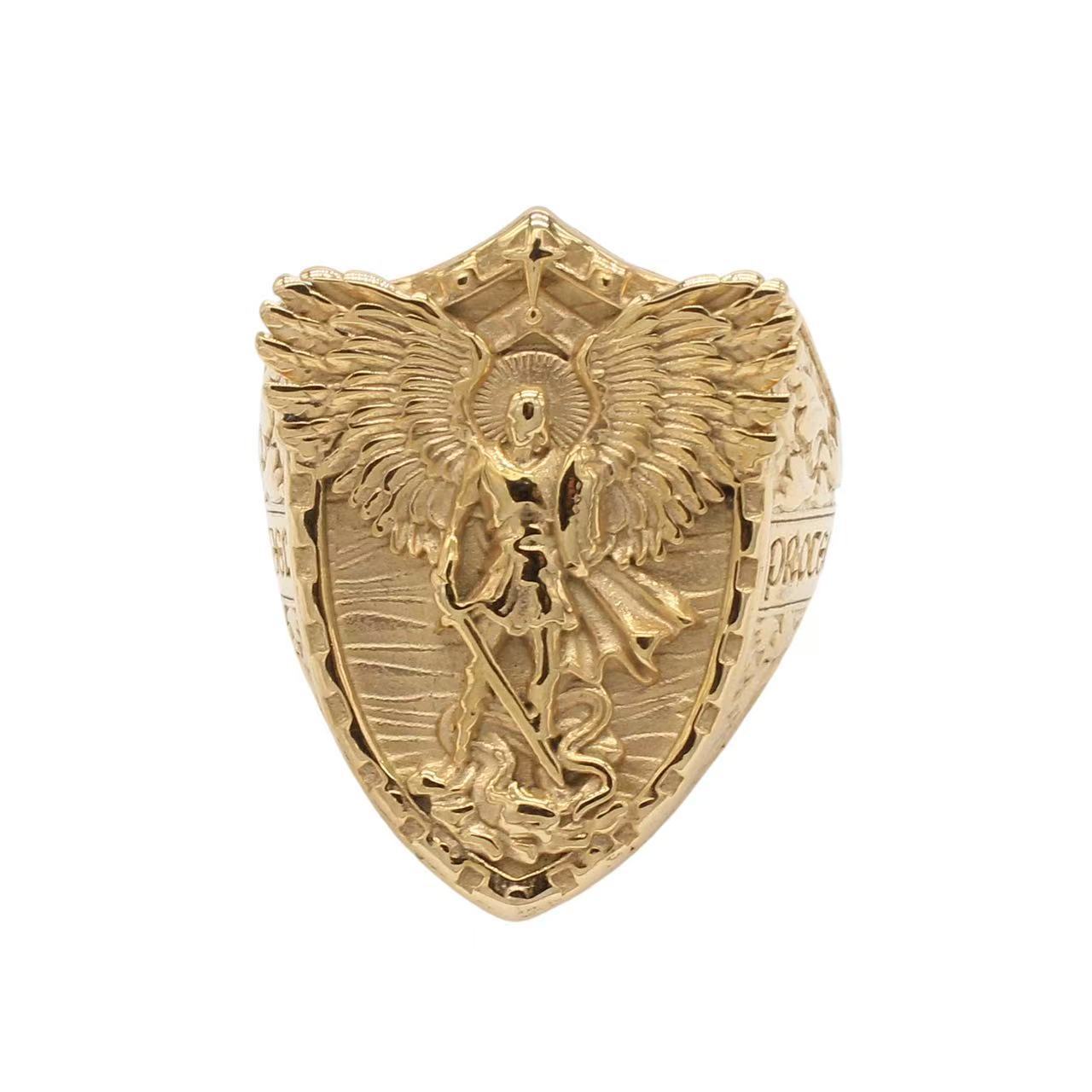 Planderful Jewelry Guardian Angel Wings Ring Steel