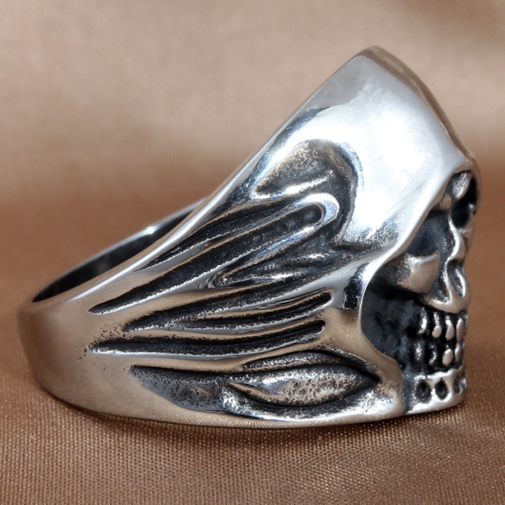 Trendy Retro Skull Ring for Men - Personalized Titanium Steel Jewelry