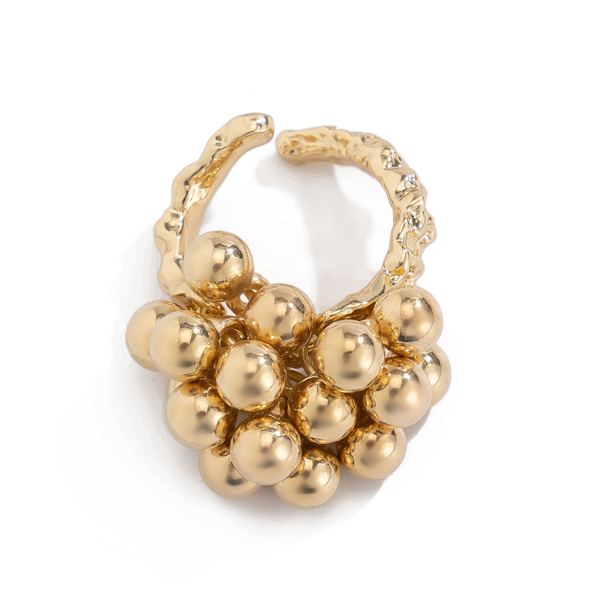 Planderful Collection Vienna Verve Statement Flower Ring Three Dimensional Beaded Metal Jewelry For Trendsetting Women