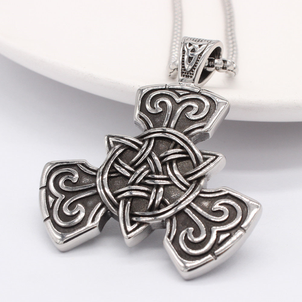Planderful Viking Celtic Pendant Necklace Titanium Steel Unisex Protection Statement for Men and Women