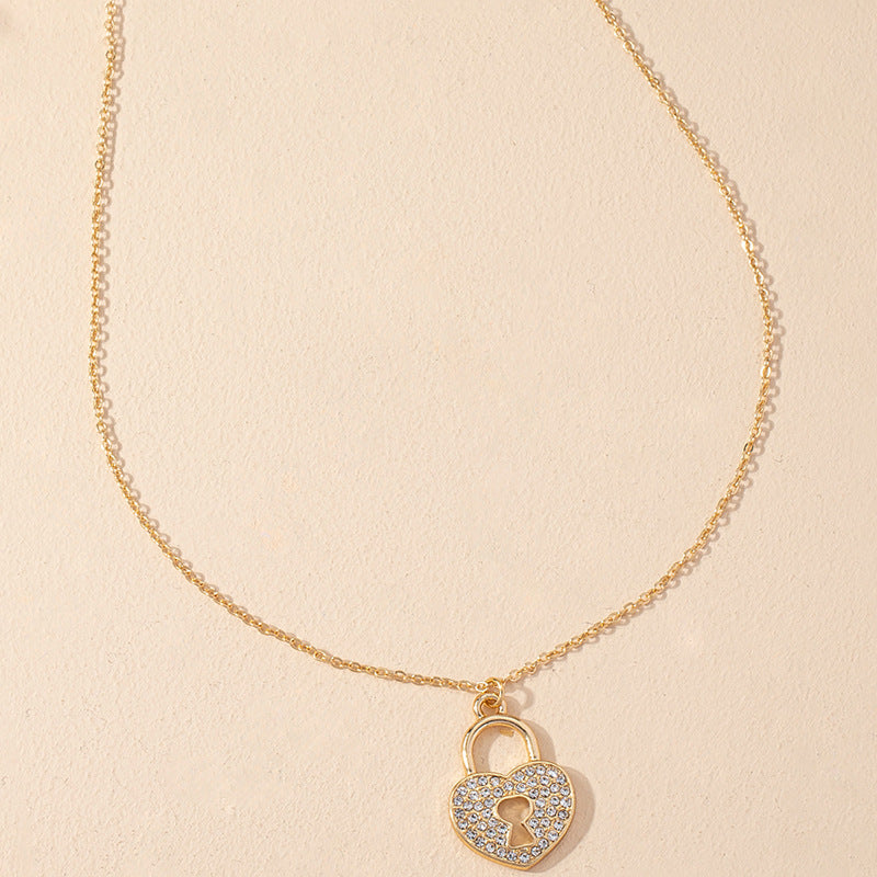 Elegant Love Necklace with Lock Pendant - Vienna Verve Collection