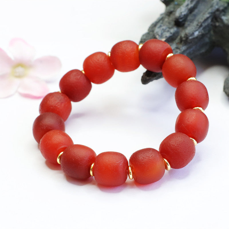 Fortune's Favor Sterling Silver Red Agate Bracelet
