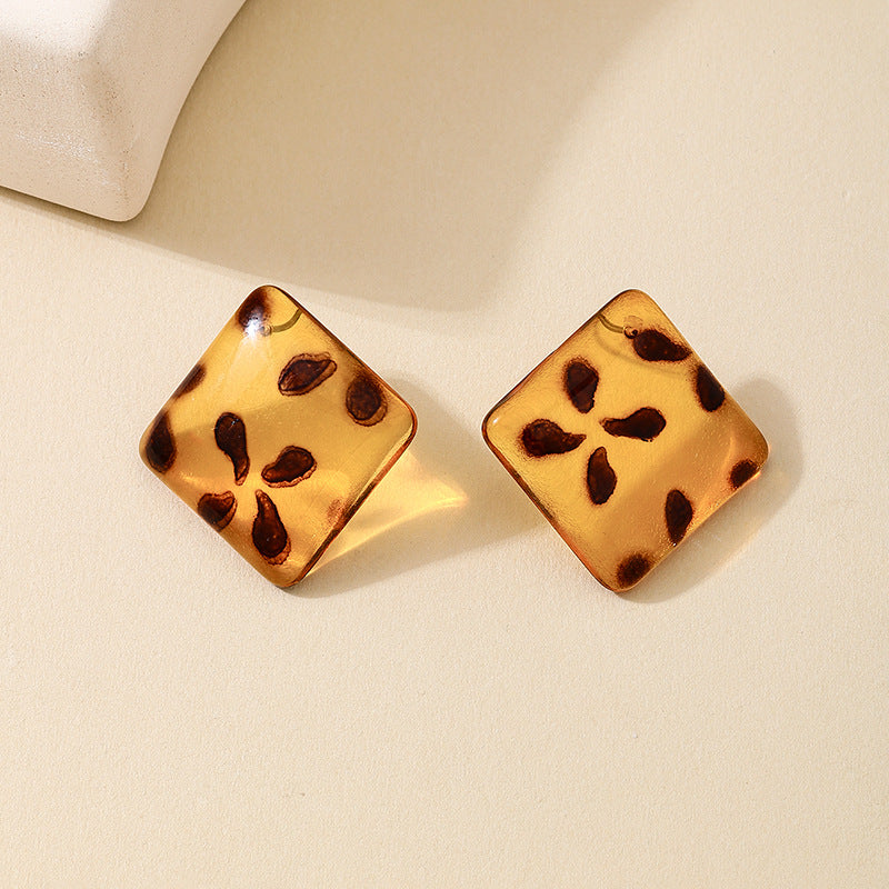 Planderful Vienna Verve Earrings – Trendy Acrylic Leopard Print Design