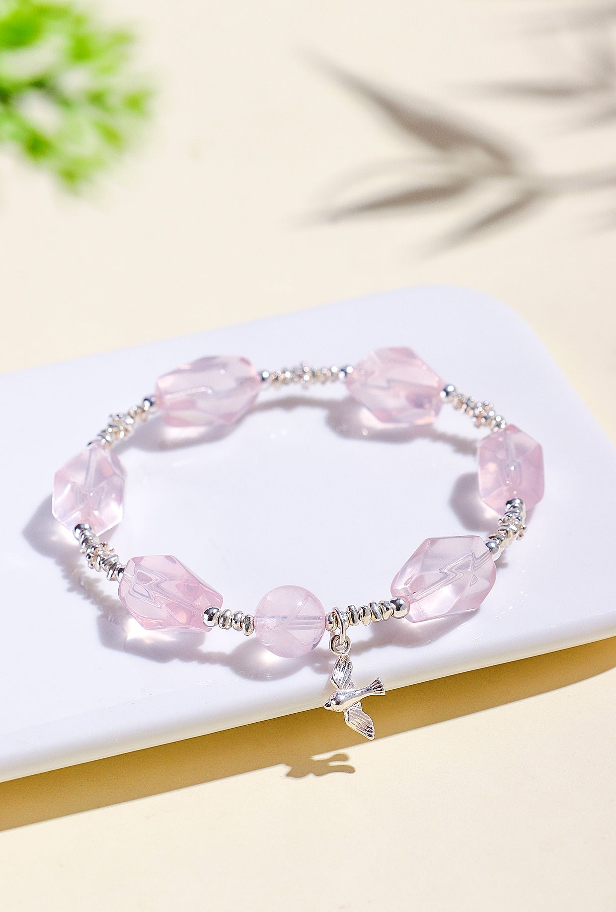 Planderful Fortune's Favor Bracelet – Sweet and Cute Natural Pink Crystal