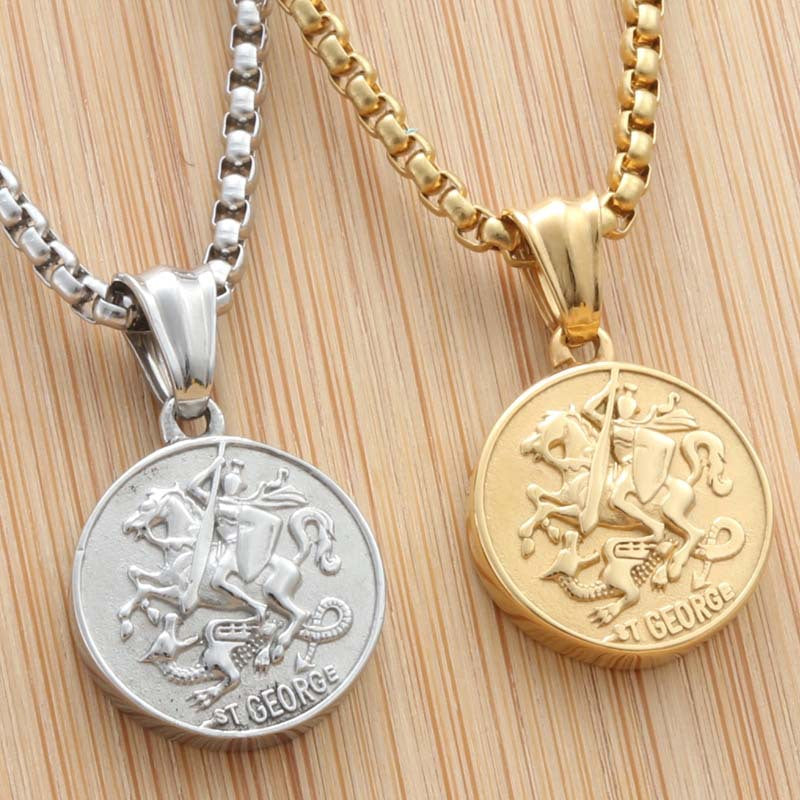 Titanium Steel Hip Hop Pendant Necklace for Men - European and American Nightclub Style