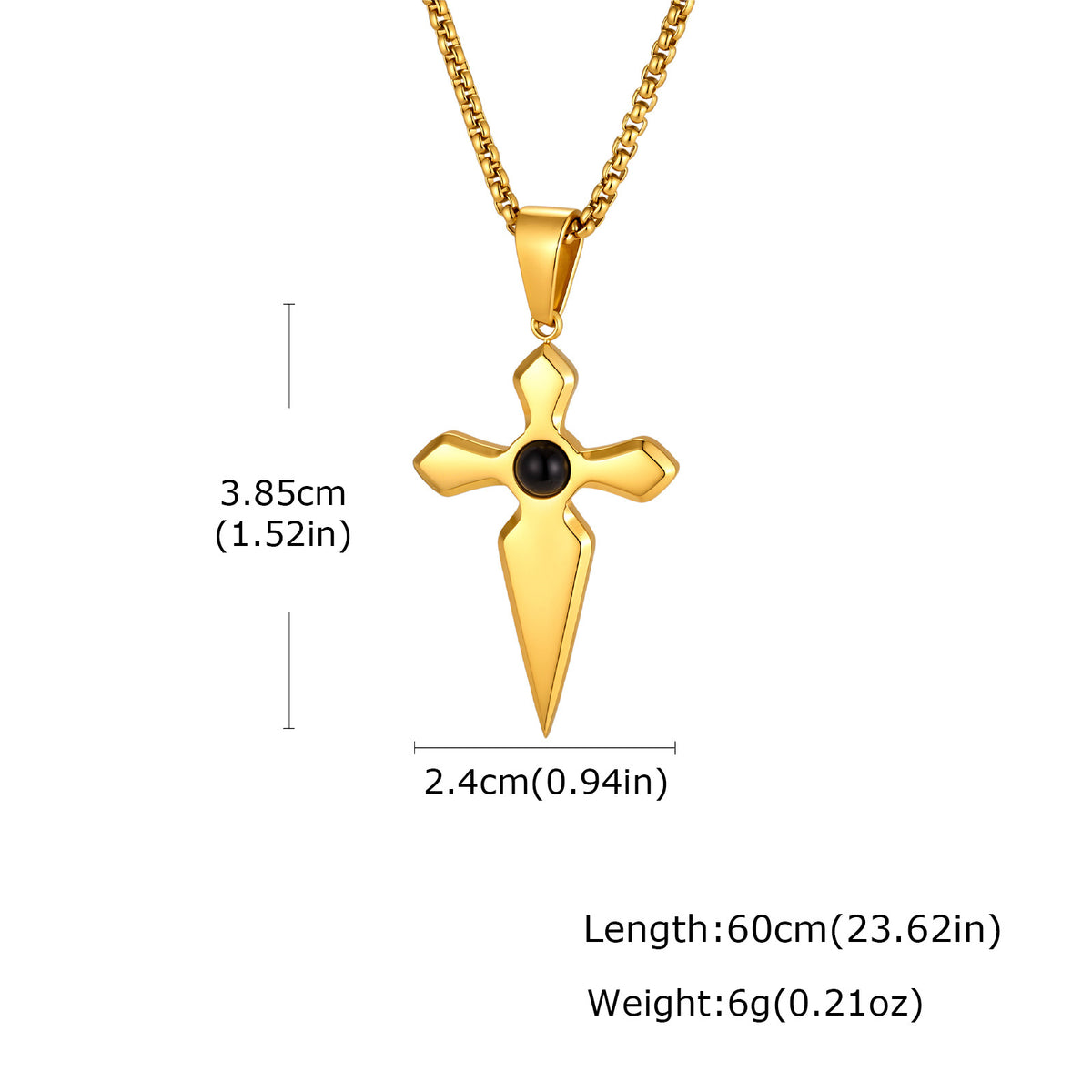 Cross Tiger's Eye Stainless Steel Pendant for Men