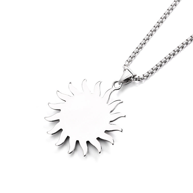 Steel Necklace - Vintage Viking Sun Eye Of Horus Design For Men Everyday Wear Gift