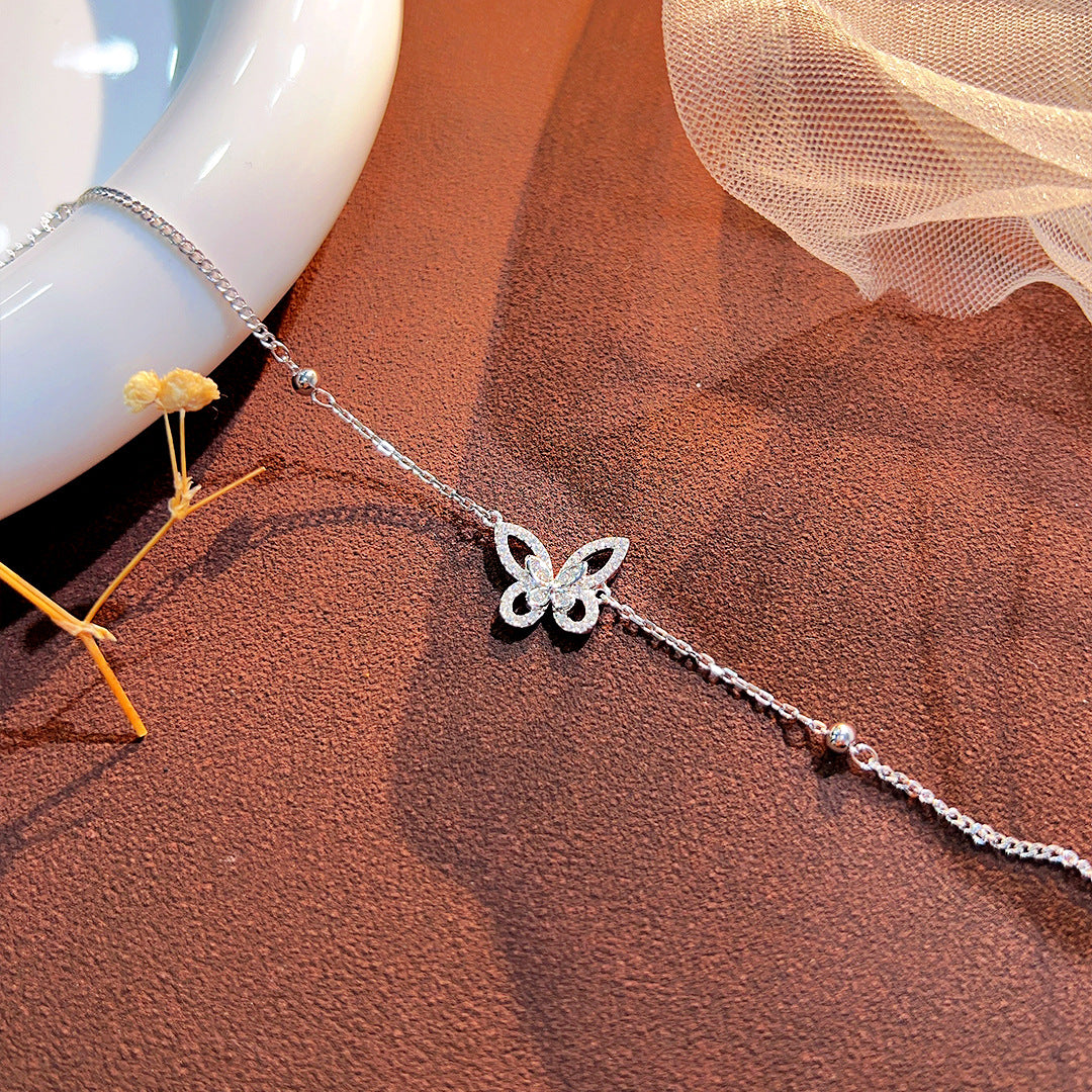 Planderful Everyday Genie S925 Silver Hollow Butterfly Bracelet – Versatile Light Luxury Jewelry Gift