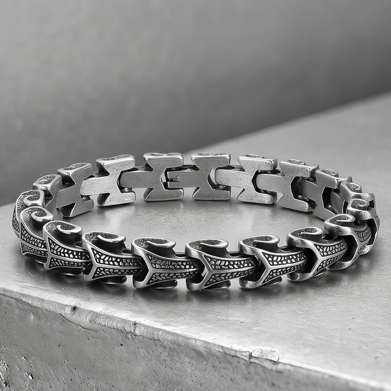 Keel Chain – Punk Style Vacuum Electroplated Keel Stainless Steel Men's Bracelet