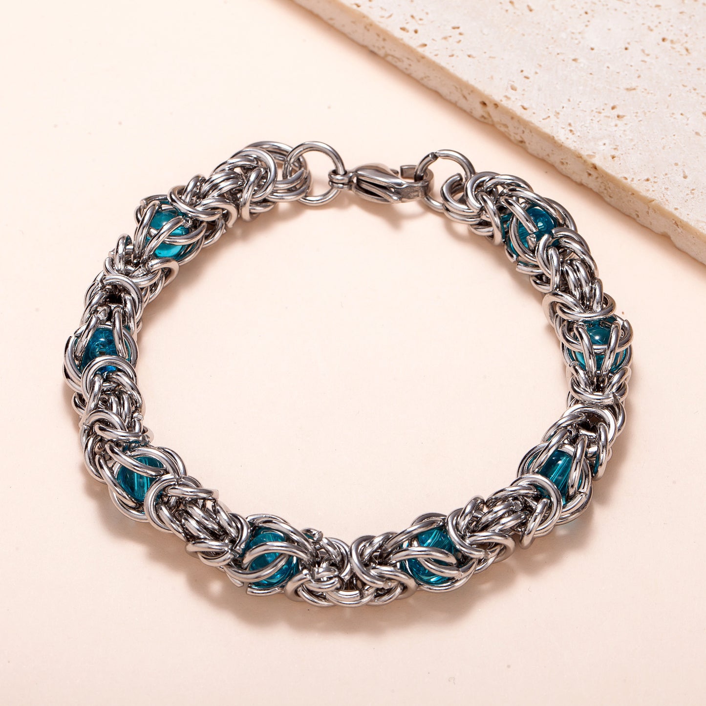 Planderful Jewelry Stainless Steel Lantern Chain Bracelet