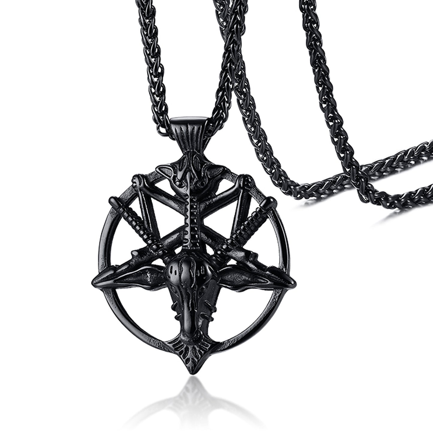 Stainless Steel Punk Satan Goat Head Pendant Retro Men
