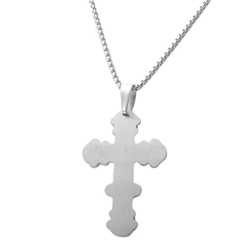 Stylish Titanium Steel Cross Pendant Necklace for Men - Personalized Retro Design
