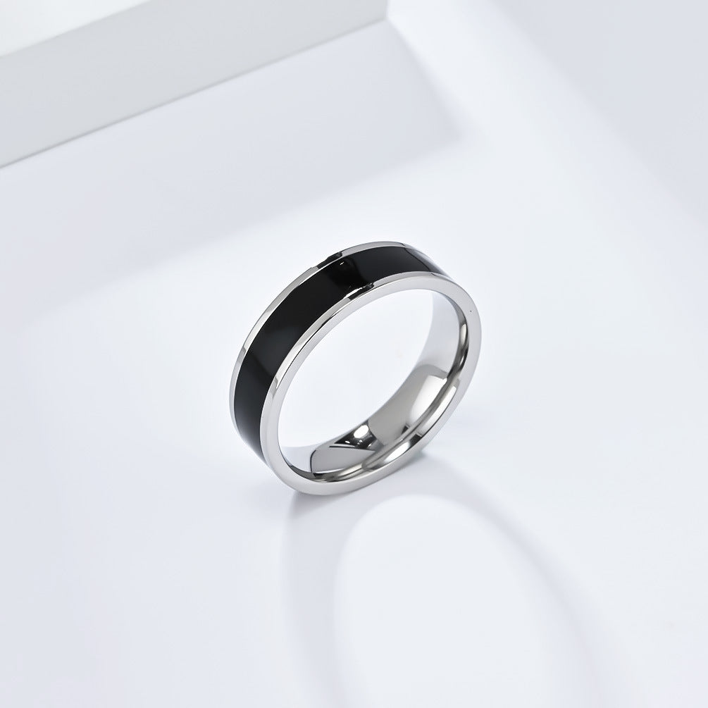 Cross-Border European and American Titanium Steel 18K Gold Three-Piece Set Oil Drop Ring Jewelry for Men and Women