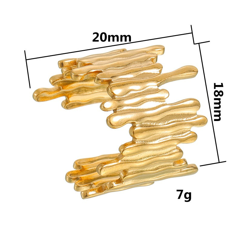 Planderful Everyday Genie Geometric Titanium Steel Ring Gold Plated Fade Resistant Adjustable Unisex Accessory