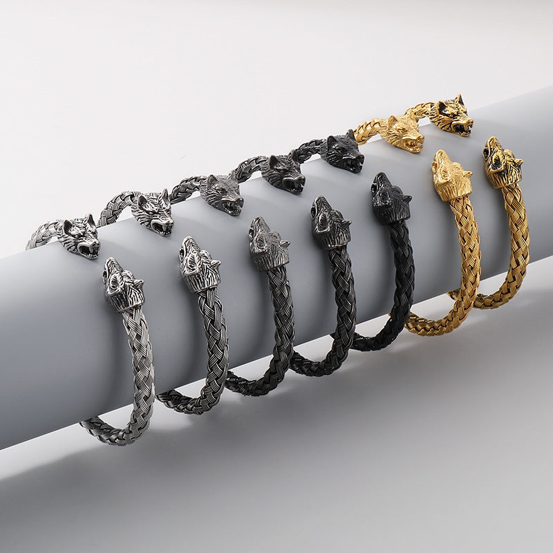 Stainless Steel Skull Open Men's Bracelet – Punk Bracelet.