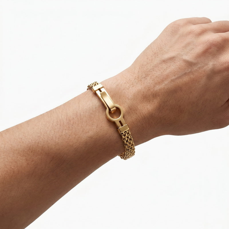 Adjustable Extension Chain – Rock Bottle Opener Shape Bent Mesh Chain Stainless Steel Bracelet