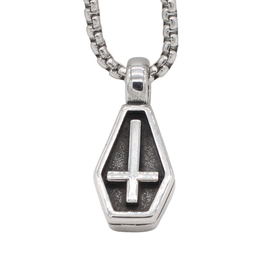 Planderful Everyday Genie – European and American Retro Cross Men's Titanium Steel Pendant