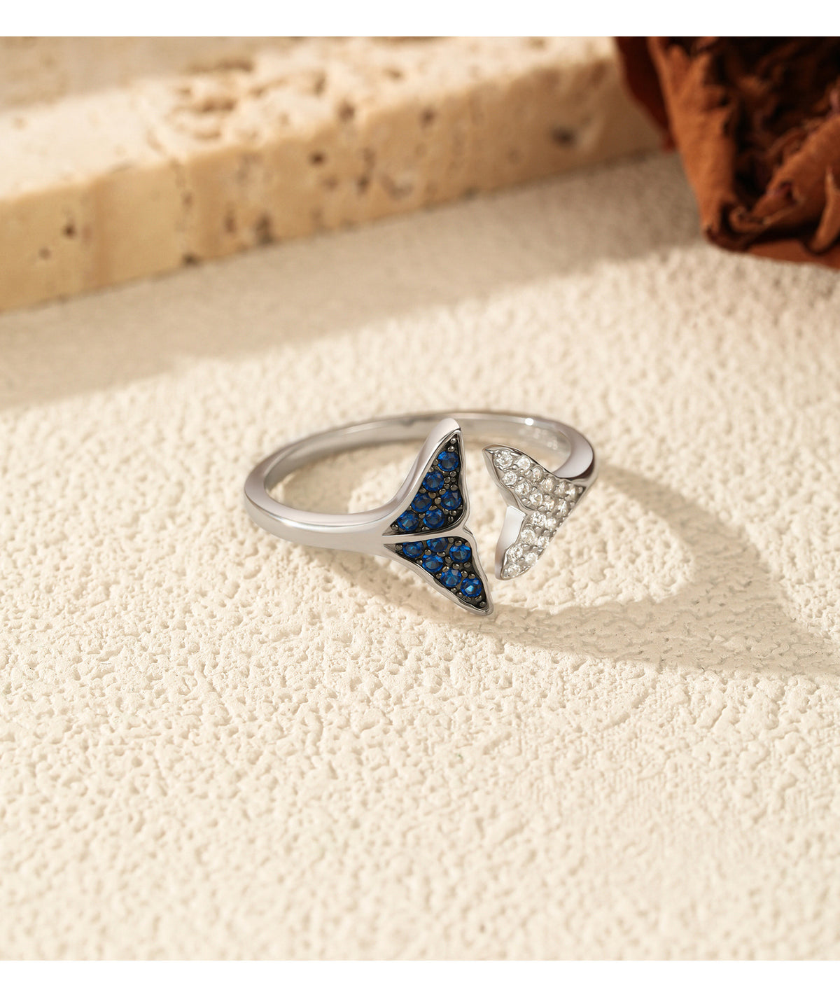 925 Sterling Silver Adjustable Mermaid Tail Ring