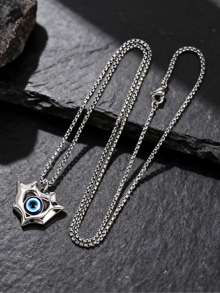 Devil's Eye Heart Stainless Steel Pendant