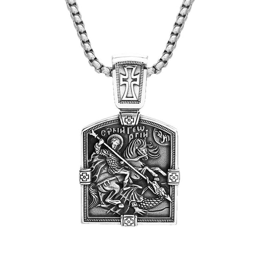 Vintage Cross Viking Stainless Steel Men's Pendant Necklace