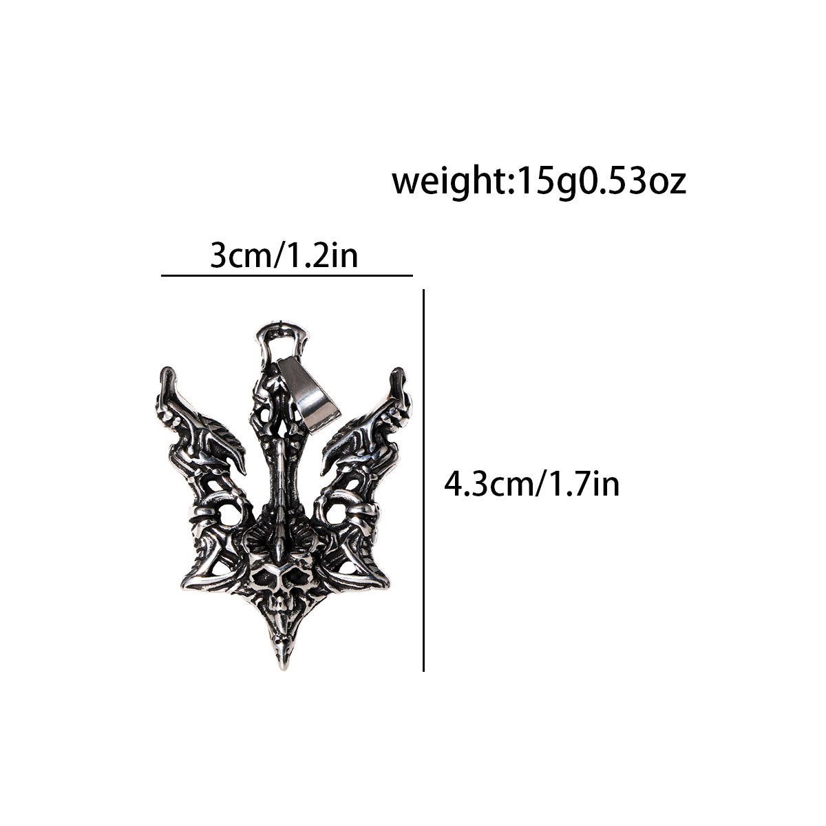 Halloween Necklace Skull Men's Pendant Stainless Steel Necklace Pendant