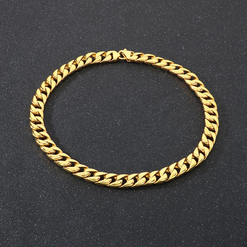 Planderful 15mm Titanium Steel Cuban Chain Necklace For Men