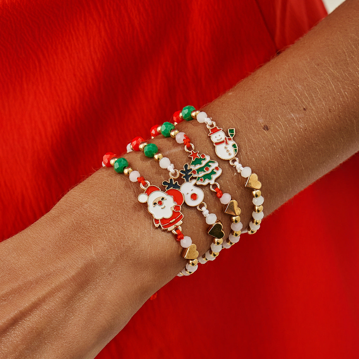 Planderful Beaded Elk Bracelet Adjustable Festive Statement Jewelry For Women Christmas Gift Vienna Verve