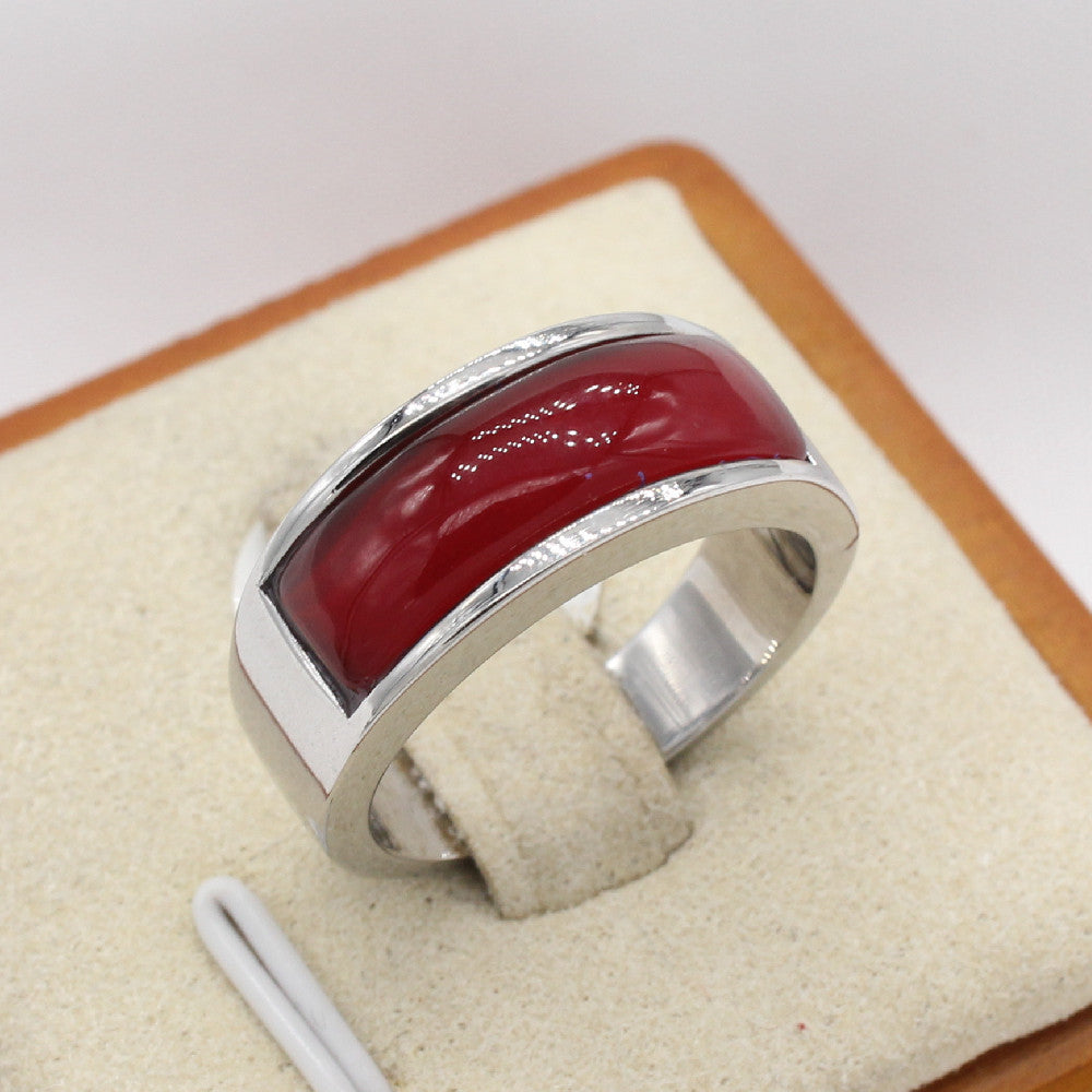 Titanium Steel Ring Unisex With Gemstone Protection Statement For Men And Women Planderful Everyday Genie