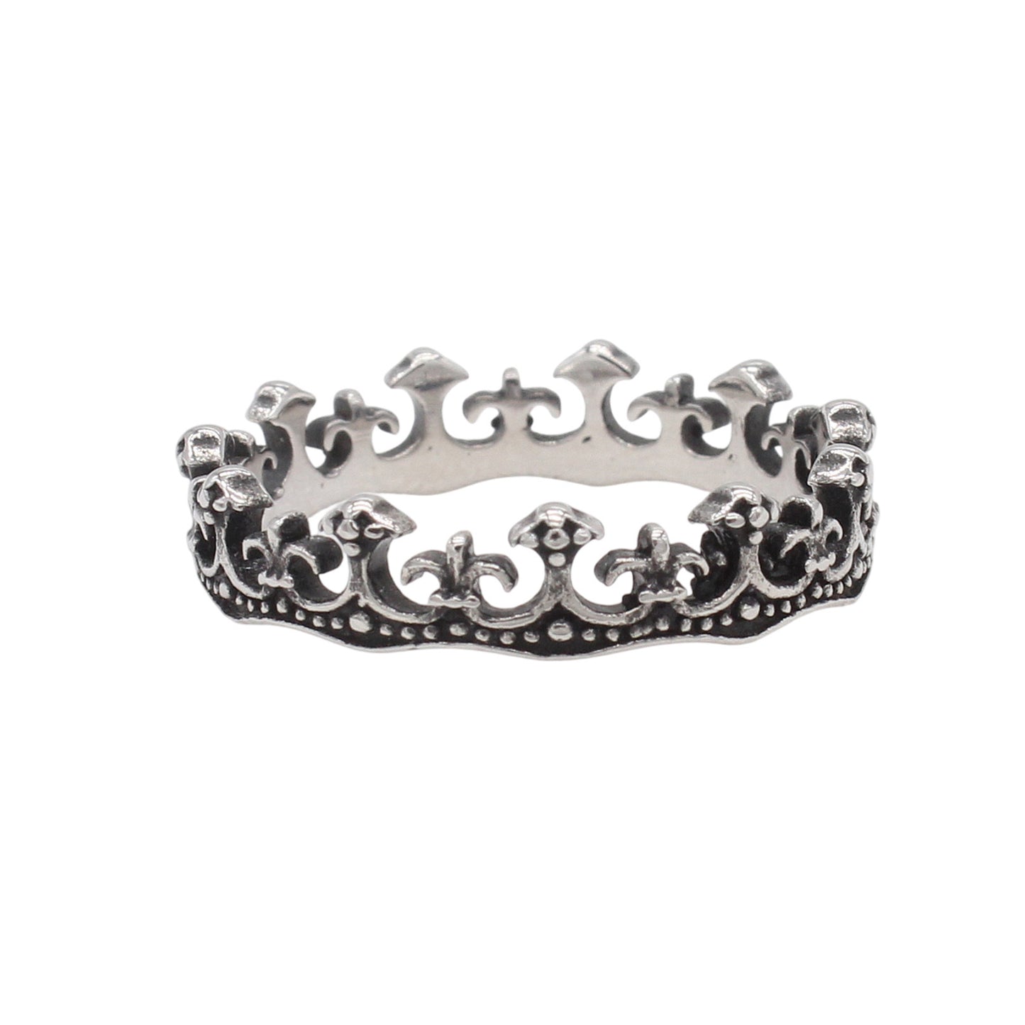 Planderful Jewelry Gothic Crown Ring In Titanium Steel Retro European Style Size 7 To 12