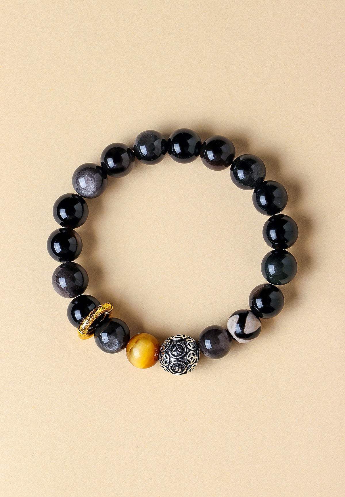 Obsidian Agate Eye Bracelet