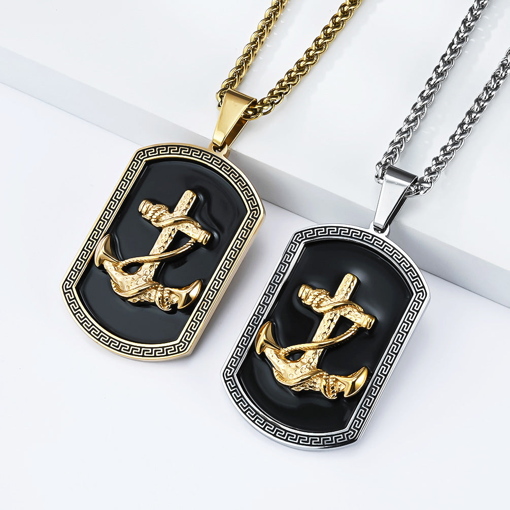 Stainless Steel Vintage Gold-Plated Necklace