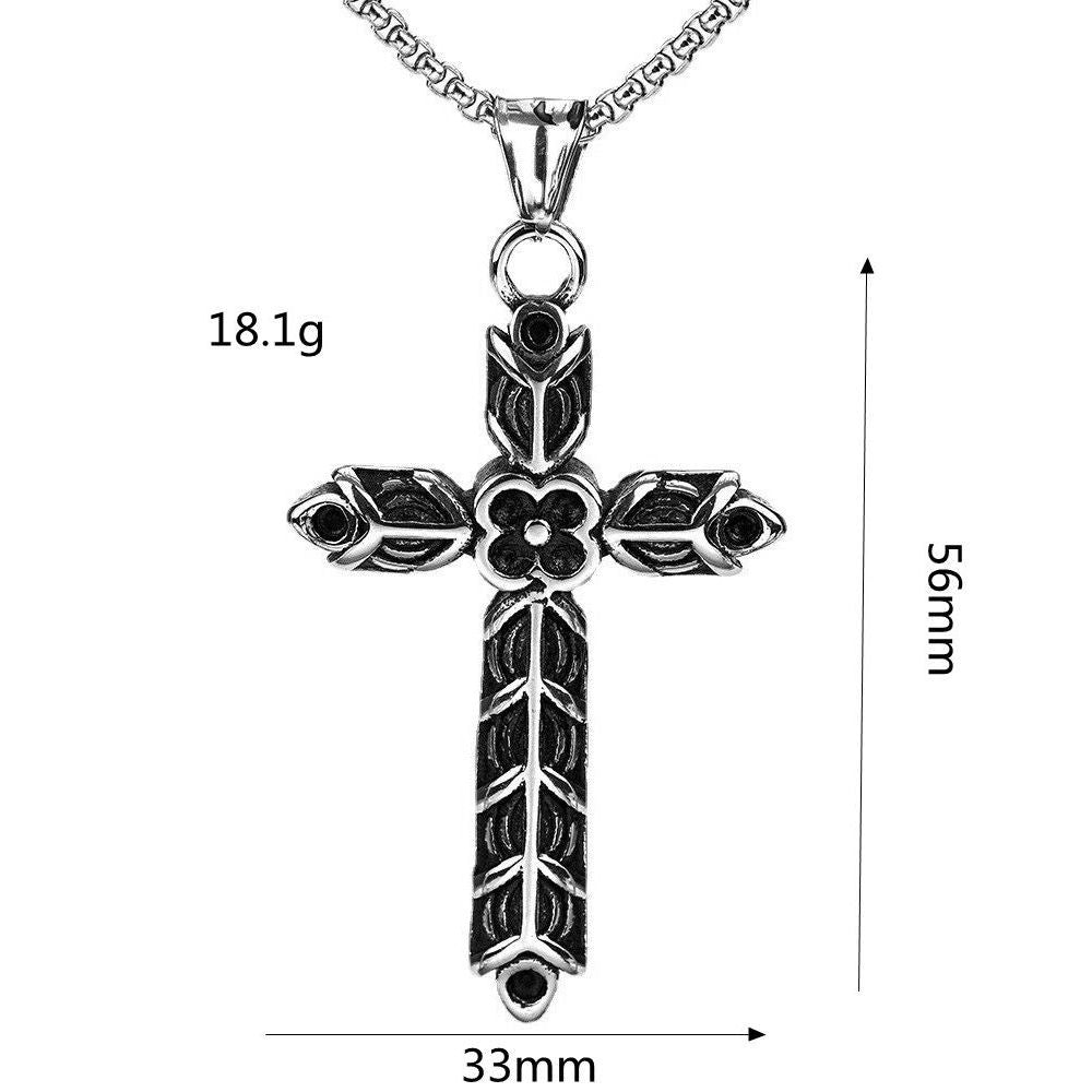 Cross Religious Stainless Steel Men's Pendant Necklace
