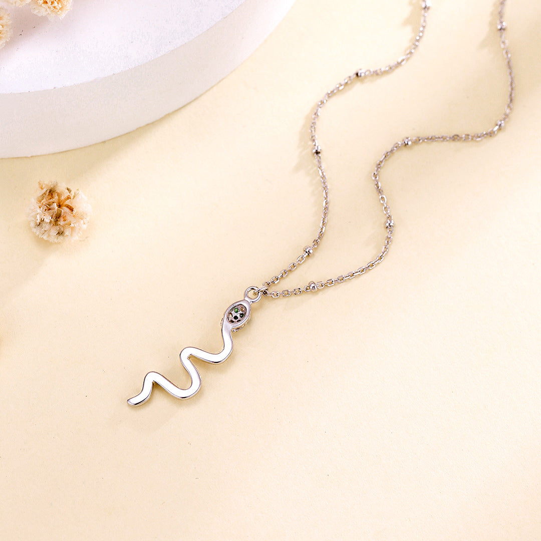 S925 Sterling Silver Spirit Snake Necklace