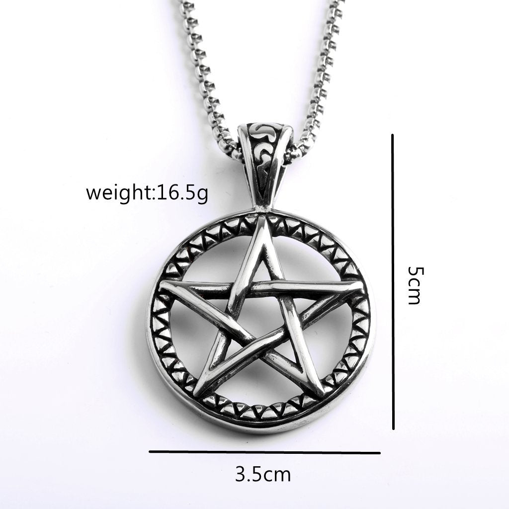 Vintage Star Stainless Steel Men's Pendant Necklace