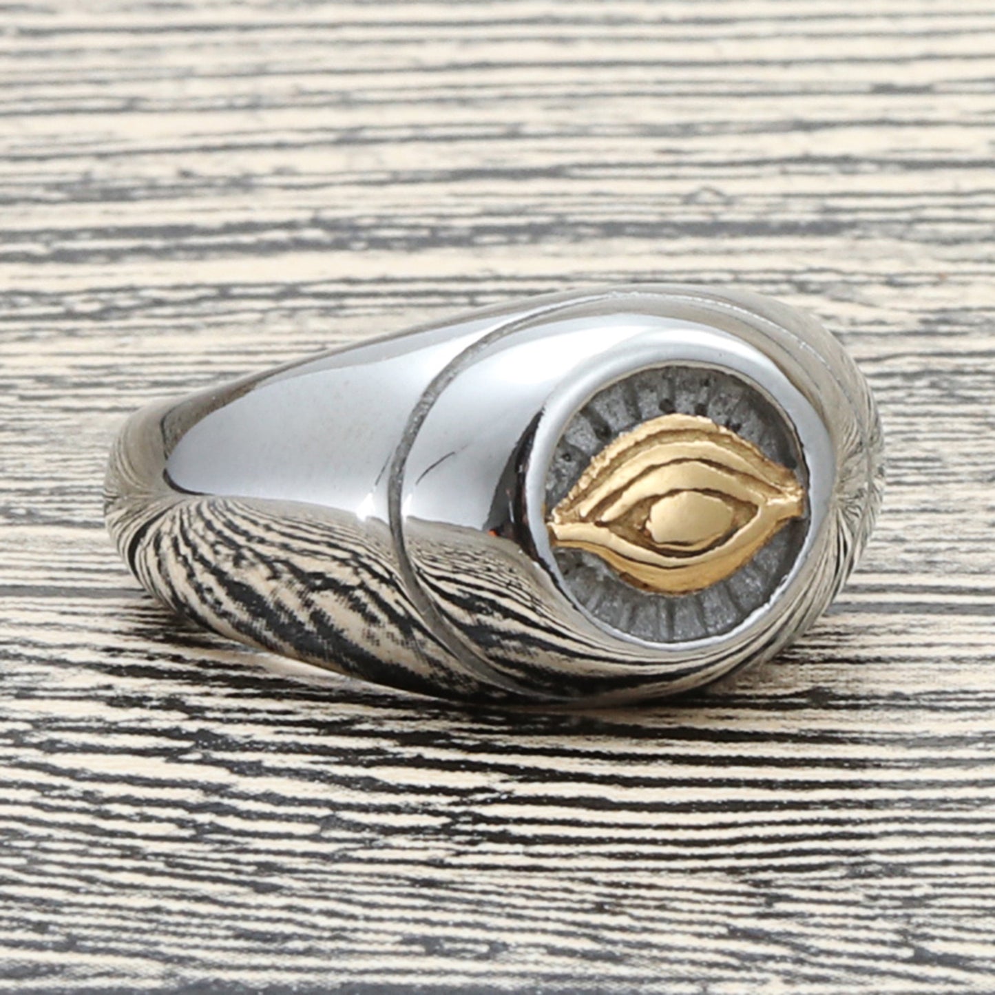 Retro Punk Titanium Steel Eye Ring for Men and Women - Trendy Stainless Steel Design