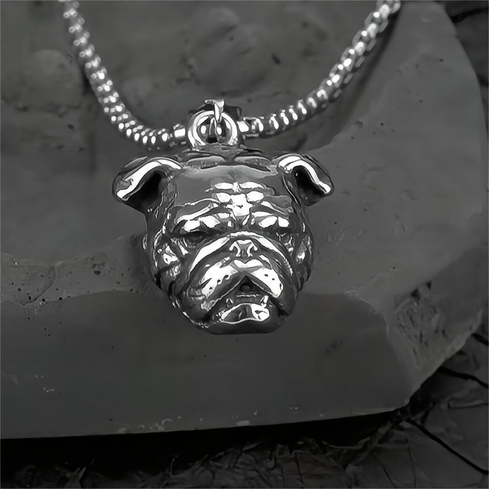 European and American Jewelry Wholesale Titanium Steel Men's Pendant Necklace Retro Hip-Hop Dog Pendant for Men