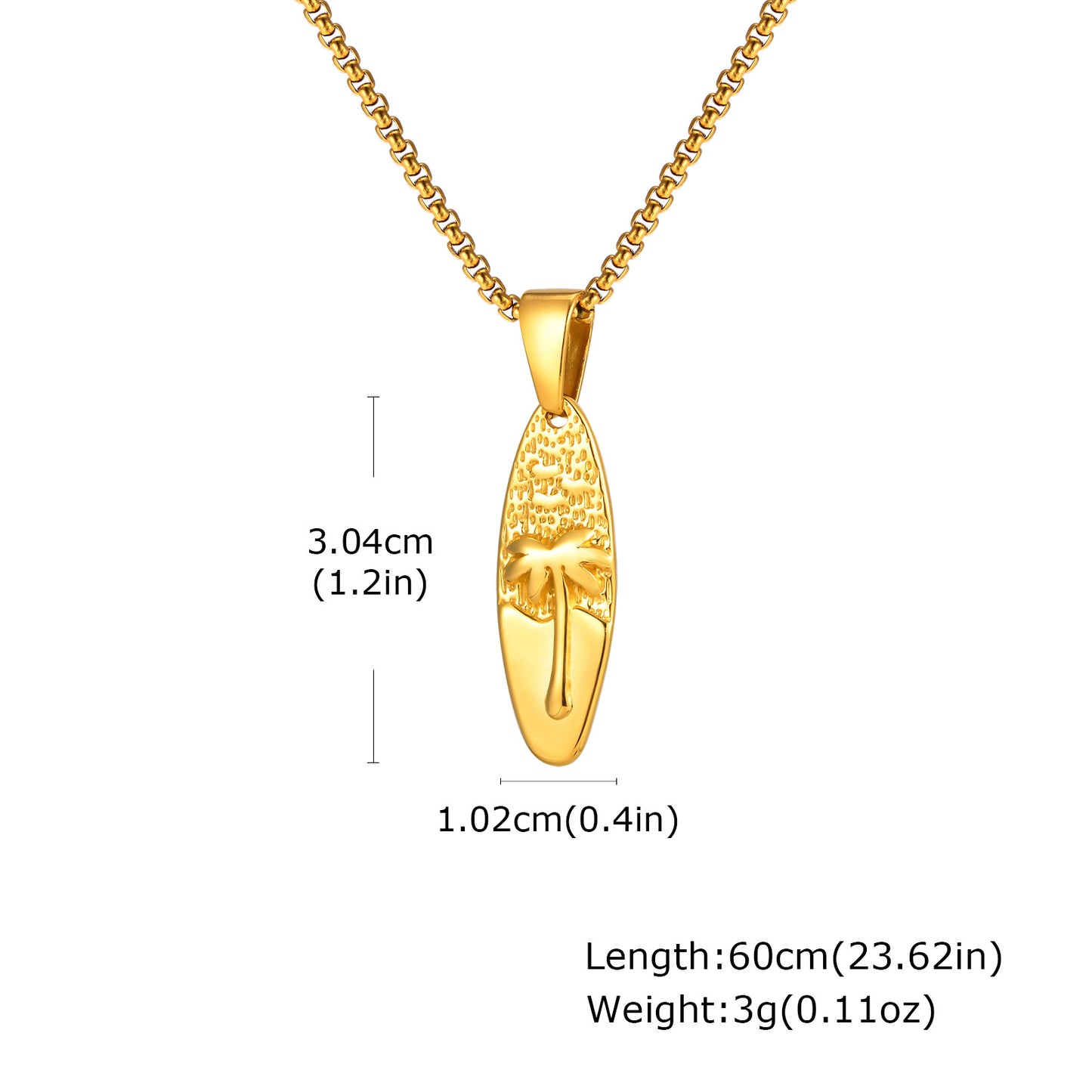 Planderful Men Casual Stainless Steel Coconut Tree Pendant