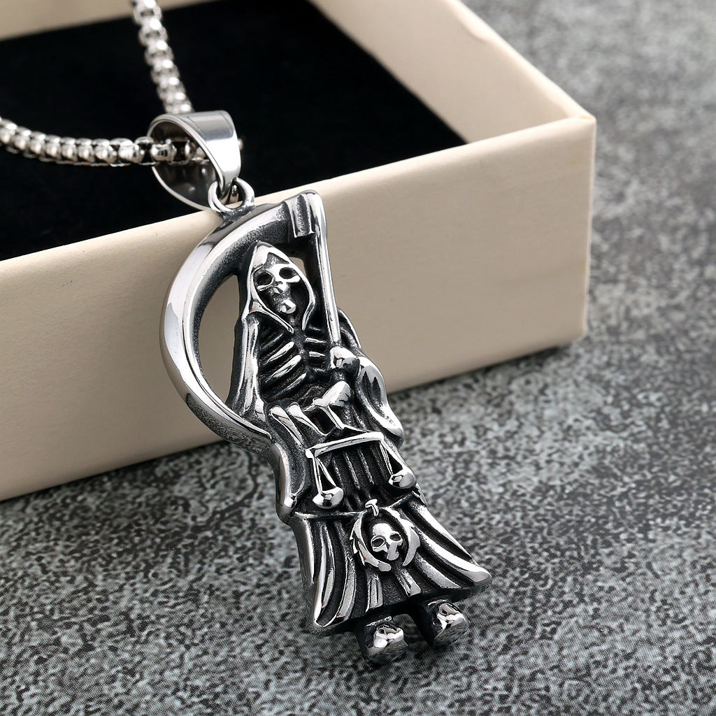 Vintage Stainless Steel Pendant Necklace