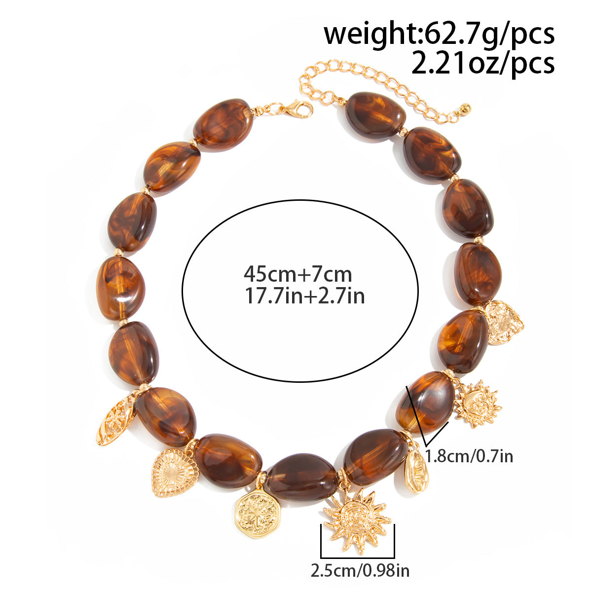 Heart Sunflower Resin Pendant Necklace