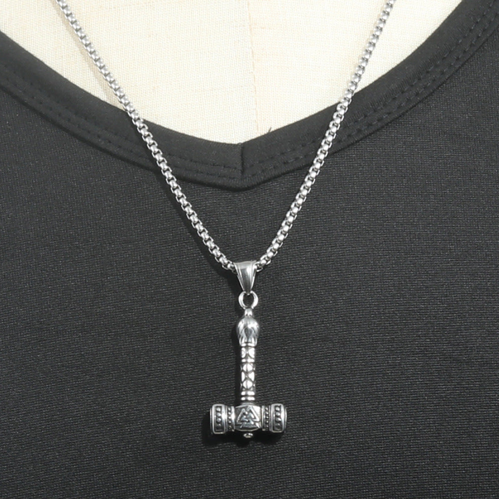 European And American Stainless Steel Viking Triangle Pendant