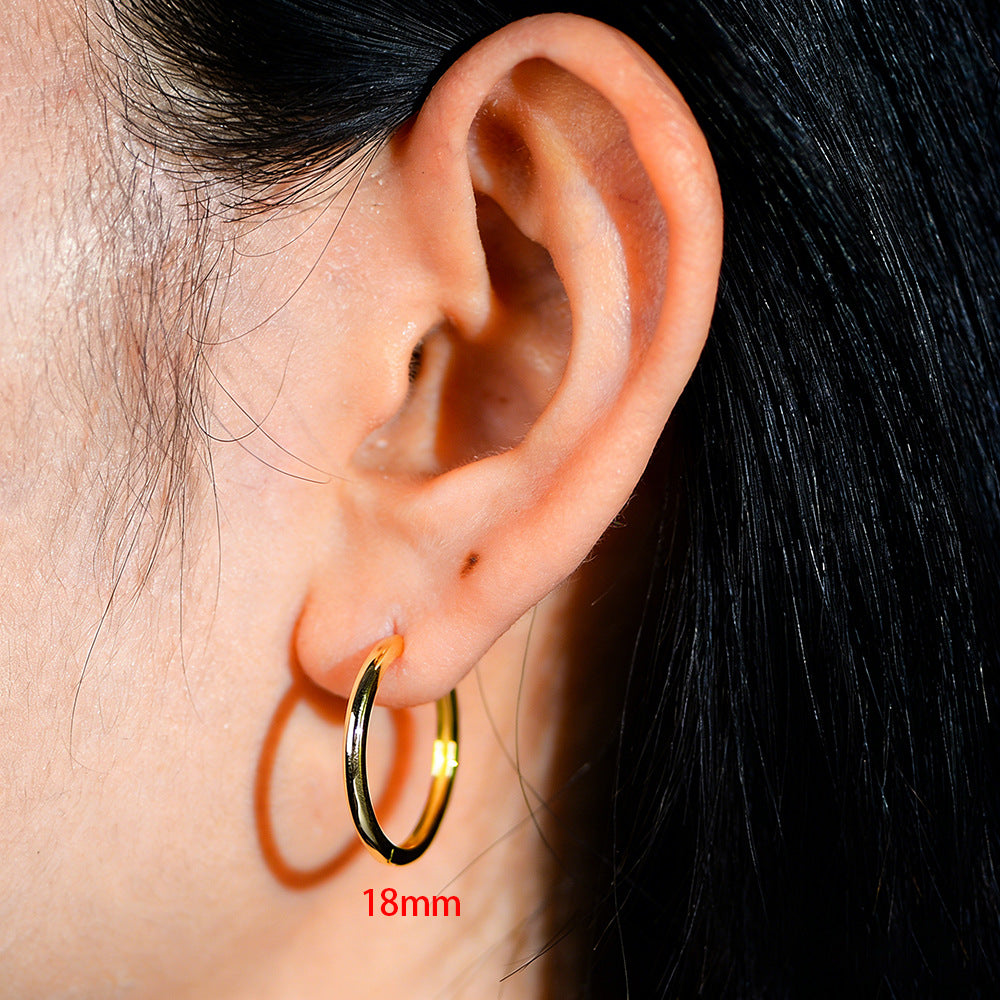 S925 Sterling Silver Ear Buckle Bare Body Earrings