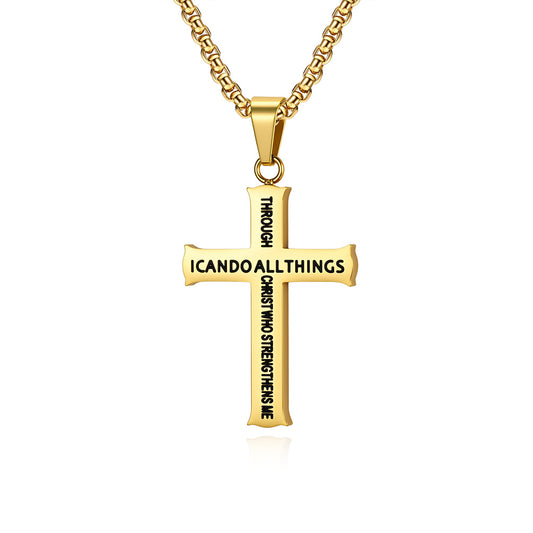 Planderful Stainless Steel Cross Necklace For Men And Women Unisex Durable Everyday Streetwear Pendant